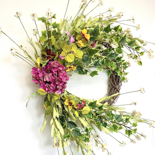 Spring wreath Every day Wreath Eucalyptus Hydrangea front door wreath GIFT wreath